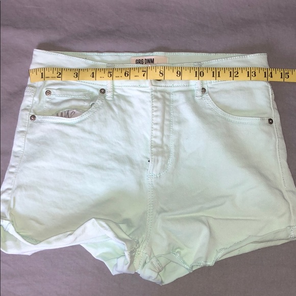 2/$20🔥GARAGE DENIM SHORTS IN BLACK AND MINT GREEN - Picture 6 of 8